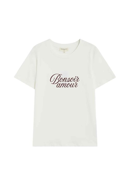 T-shirt girocollo con stampa in velour Grace & Mila | FW2617068IVOIRE